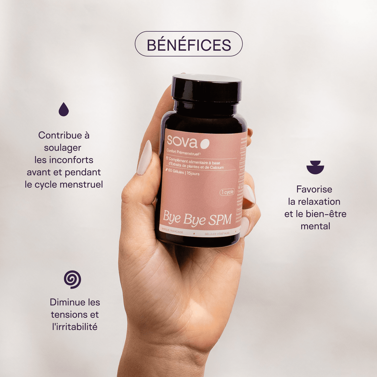 Bye Bye SPM - inconforts menstruels, relaxation et bien-être mental, tensions et irritabilité