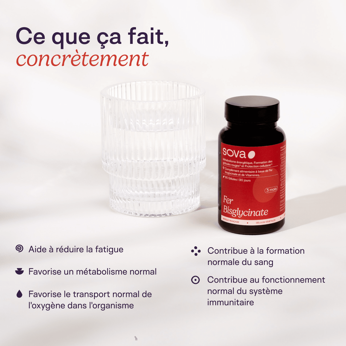 Fer Bisglycinate - Hautement toléré & assimilié - SOVA