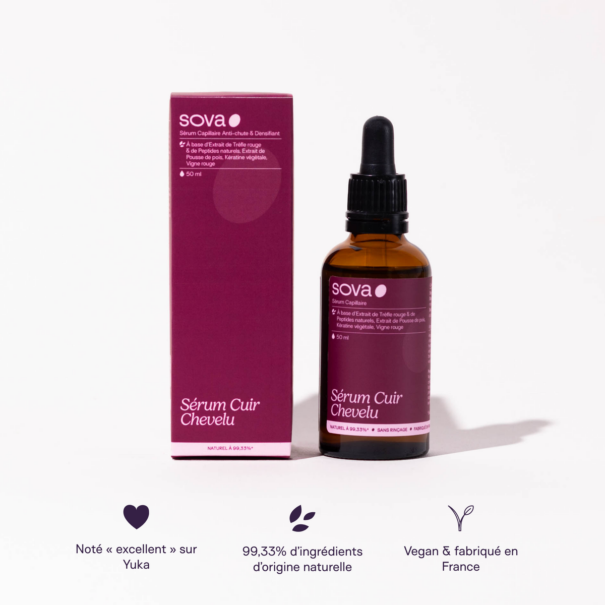 Serum Cheveux - Vegan, fabriqué en France,  ingrédients d'origine naturelle